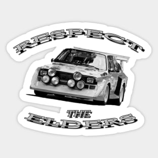 Audi Quattro Black/White 'Respect The Elders' Sticker